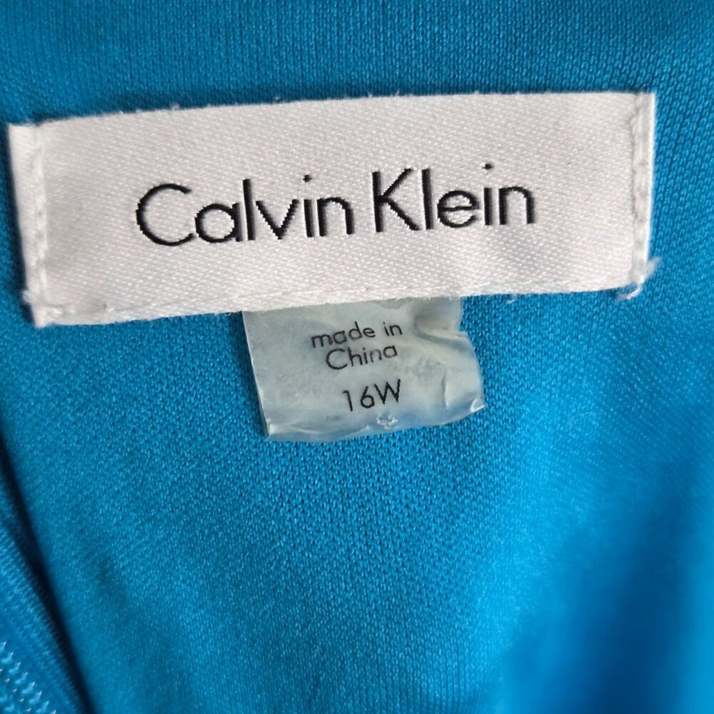 Calvin Klein Sheath Dress Mini Sleeveless Women's Size 16W Tourquoise Office - Picture 6 of 7